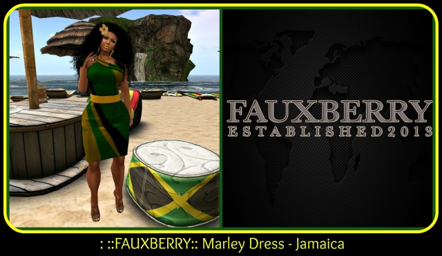 FAUXBERRY Marley Dress - Jamaica Collage